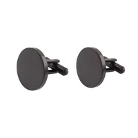 

Classic Wedding Round Men's Stainless Steel Cufflinks Black