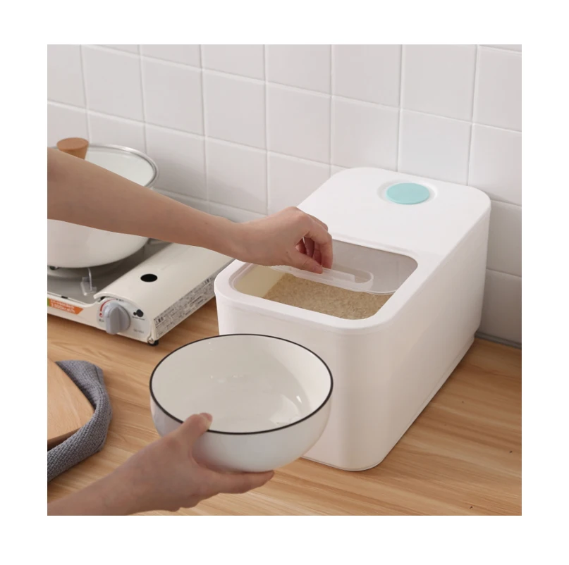 

airtight flour or rice big plastic storage box containers 5 6 10 20 kg, White