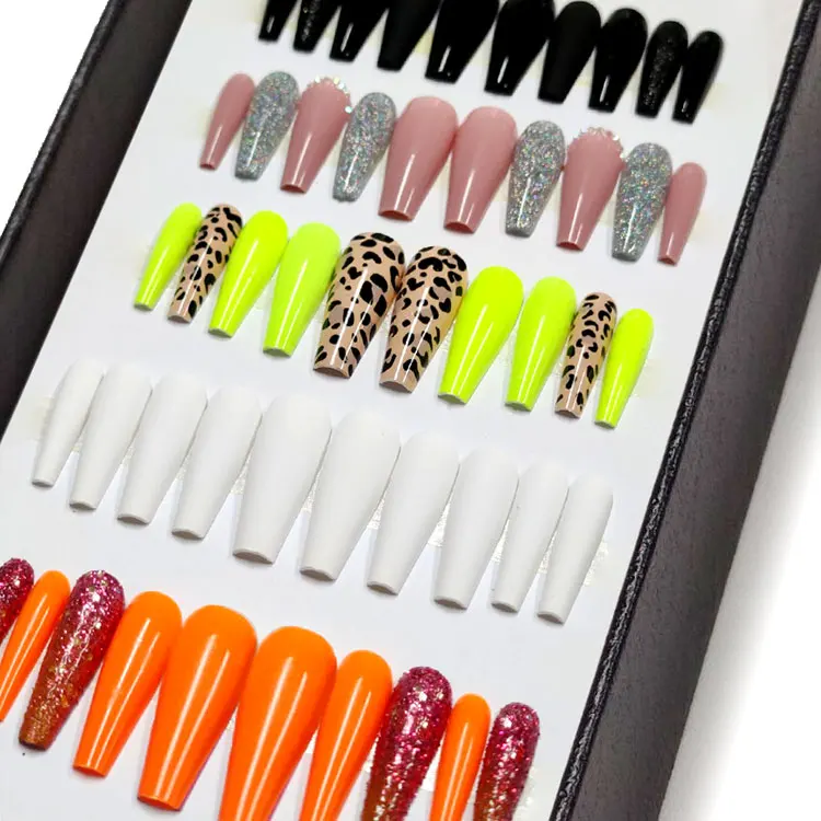 

2021 Hot Sale Drop Shipping Long Coffin Luxury Press on Nails Private Label