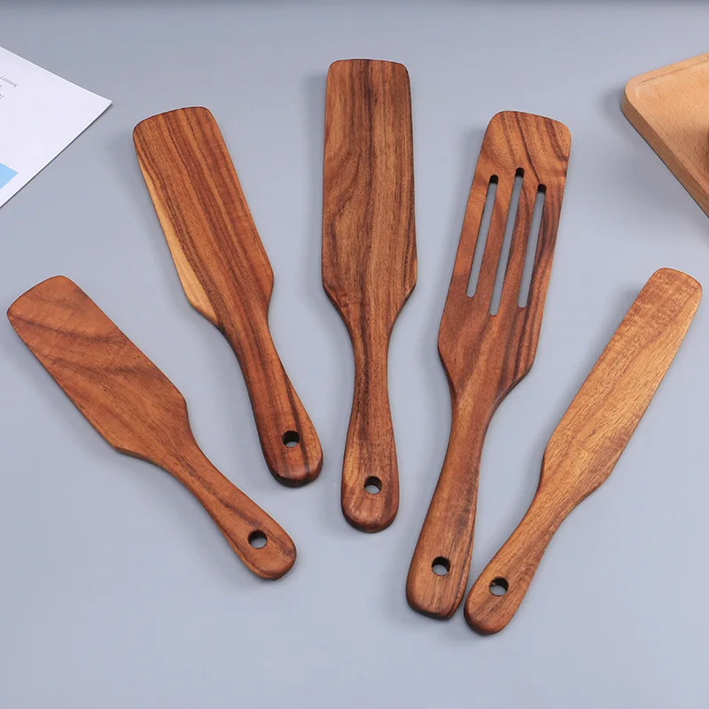 

Non-stick Acacia Wood Spatula Tool 5 Piece Wooden Cooking Salad Stirring Tools Kitchen Wares Set Cooking Utensil