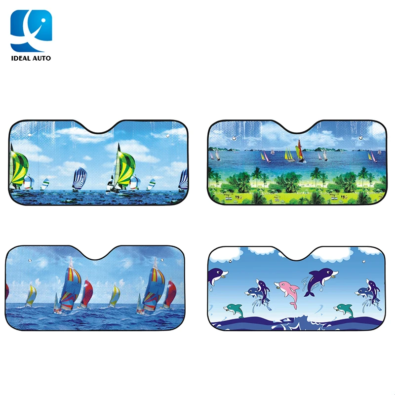 
printed car sun shade foldable car sunshade windshield sunshade factory 