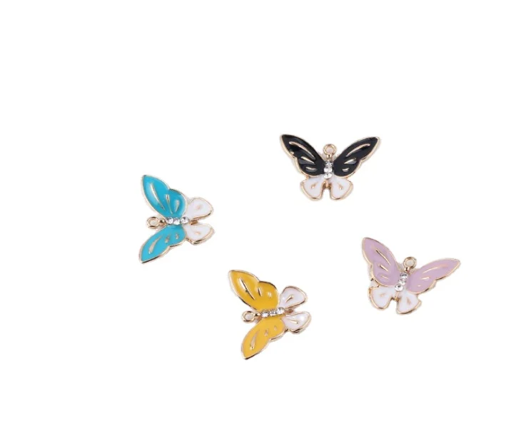 

double color butterfly charms color enamel metal alloy butterfly charms for bracelet jewelry making cute butterfly charms