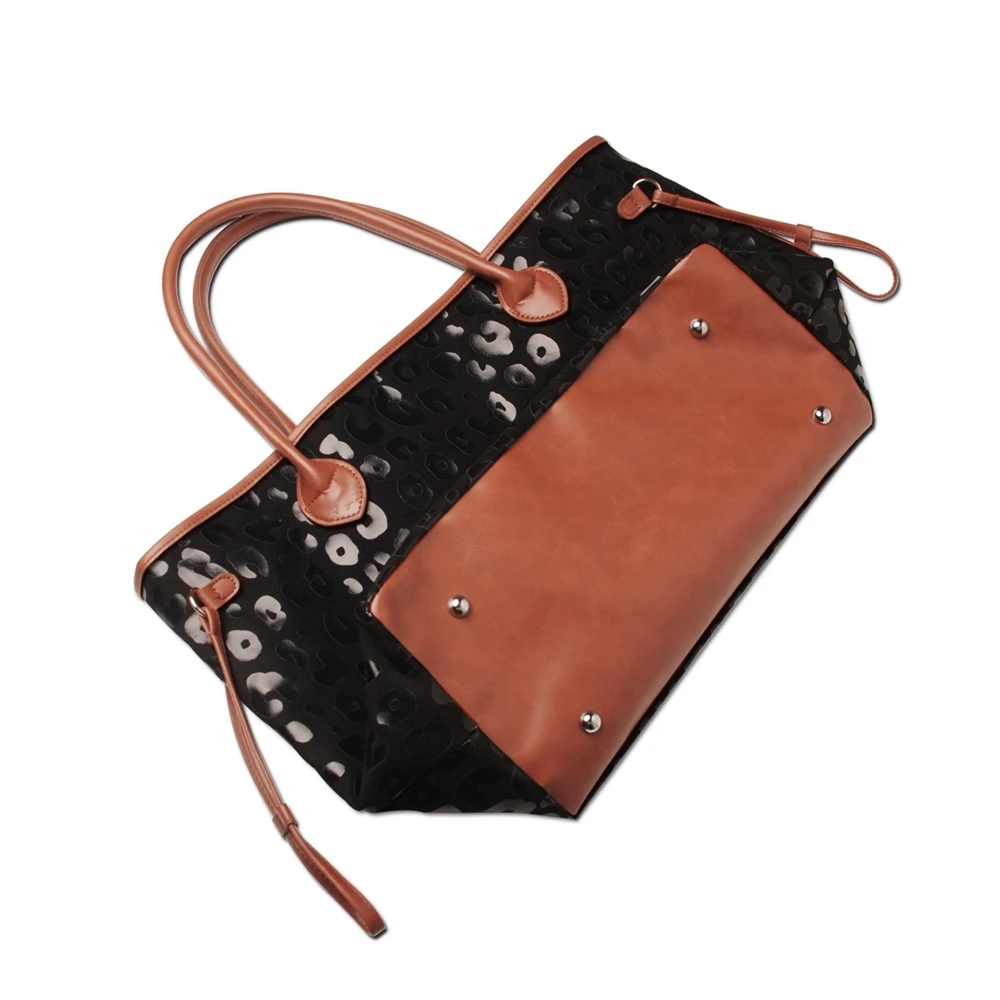 

2021 Fashion New Hot Sale Casual Women Handbag Black Leopard Cow Print PU Tote Bag