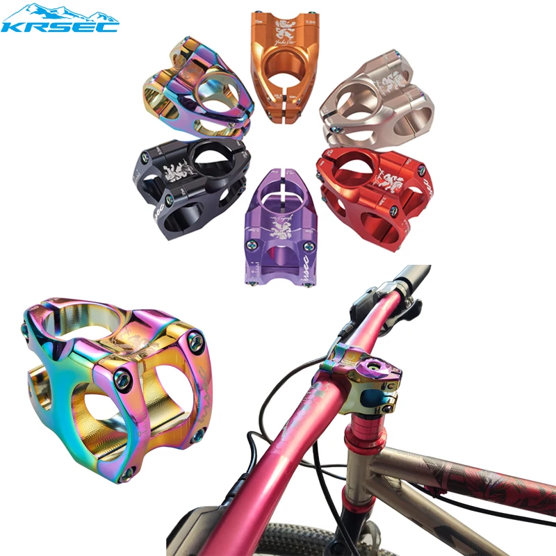 

KRSEC NEW Mountain Bike Short Stem 35mm Full CNC MTB Stem 28.6*31.8mm BMX Mtb Road Bicycle Handlebar Stem, Black/red/orange/purple/rainbow