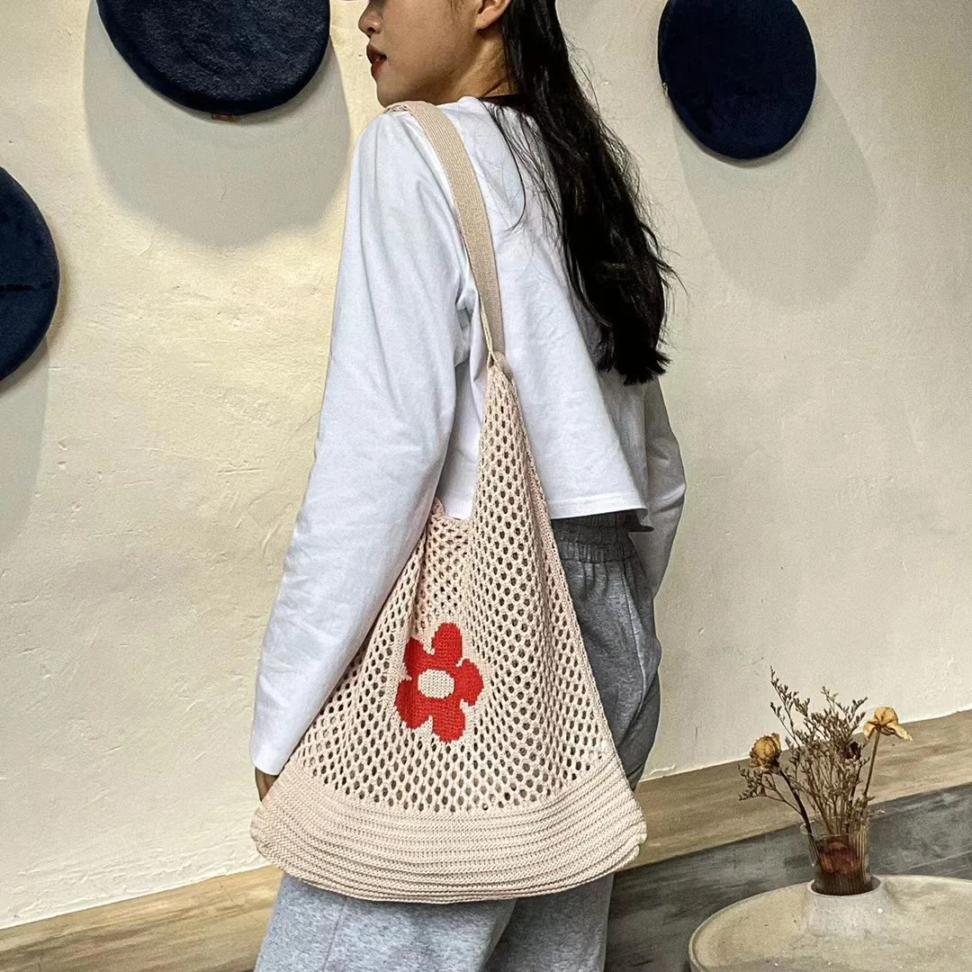 

Fashional Handbags High Quality Knit Tote Bag Crochet Shoulder Bag, 7 colors