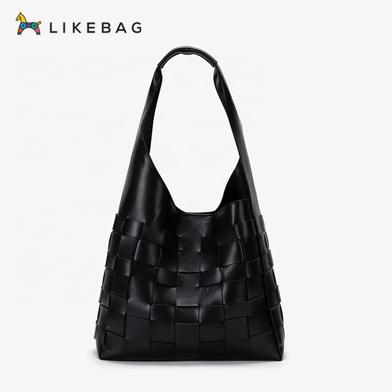 

LIKEBAG Large Capacity Leather Weave handbags Casual Shopping Bag for women luxury