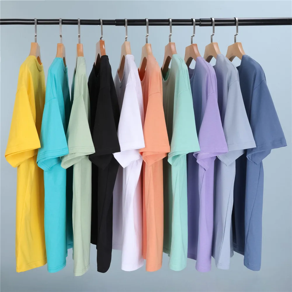 

T shirts wholesale heavyweight cotton streetwear mix oversized t shirt custom printing drop shoulder good omens t-shirts, Multi colors