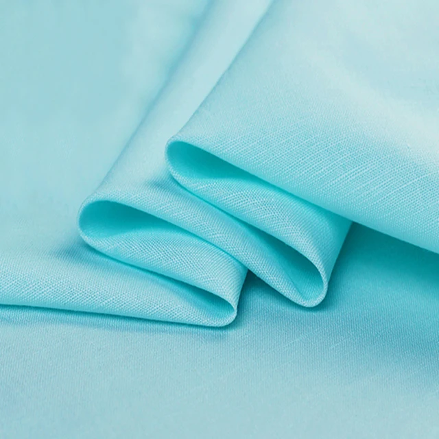 
Digital print custom design 160gsm 100% linen plain dyed solid Linen fabric for Blouses and shirt 