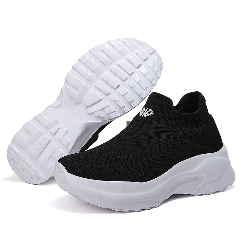 

Free Shipping Shoes Some Countries RUIDENG Hot sale Knit Upper Thick EVA Sole Custom Casual Shoes Fitness Walking Shoes