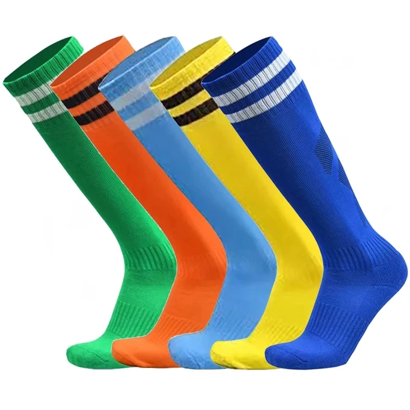 

Knee-high Cushion sock Anti-slip Support Kids Adult Football Basketball unisex Running sock, Solid color