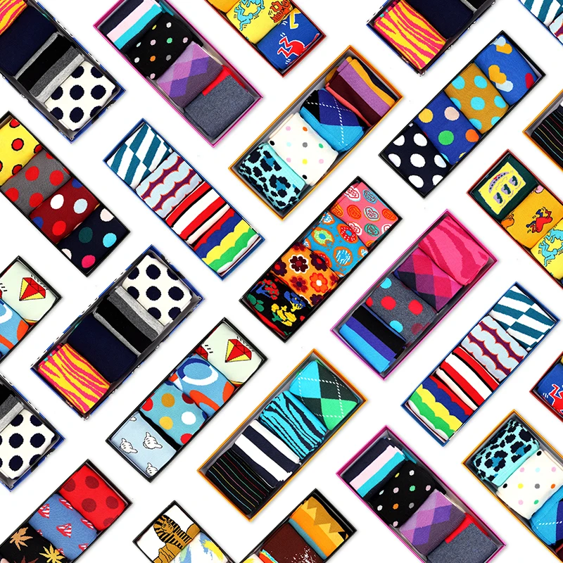 

Wholesale Men Christmas Novelty Socks Gift Box Funny Women Socks Cotton Set Happy Crazy Men Socks In Box