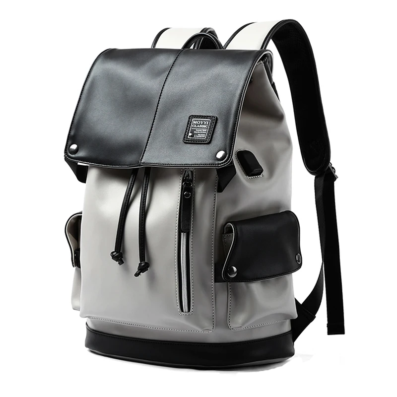 

best 2020 New Wholesale 15.6 Inch Fashion School Bags Hiking Sport Pu Leather Shoulder Laptop Bag Backpack