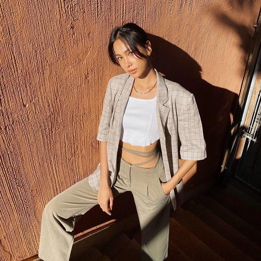 

Peeqi summer 2021 women's trousers high waist pants bandage stylish elegant straight chiffon pants fashion lounge pants women