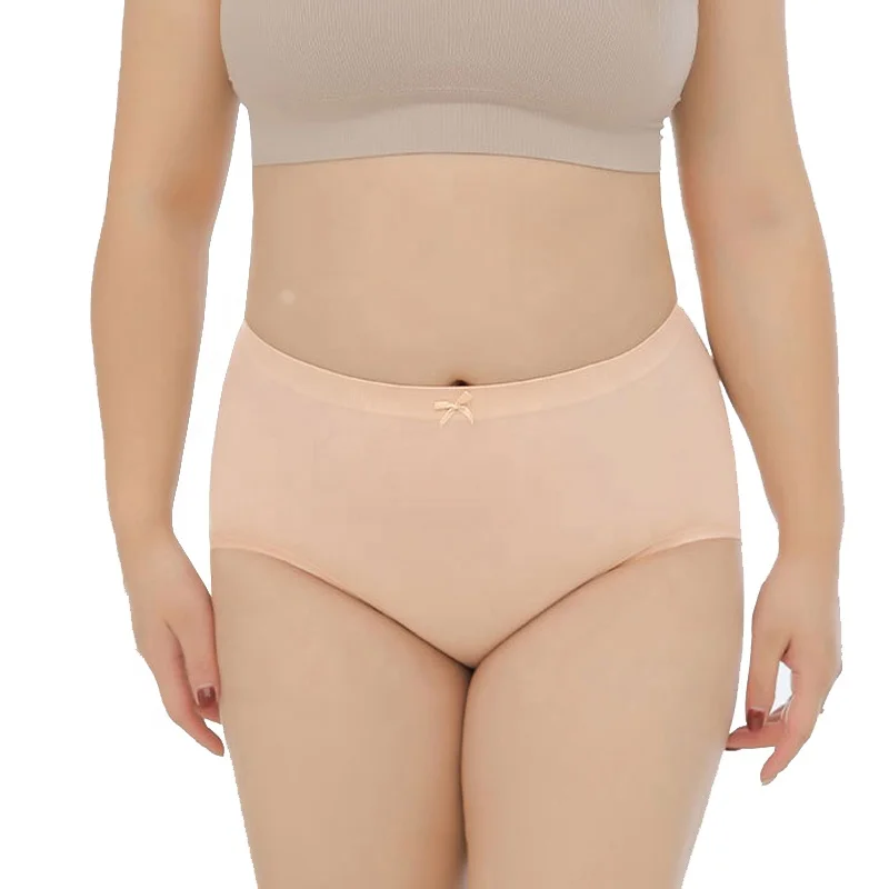 

40486 Wholesale seamless panties plus size underwear briefs plus size panties for women, 6 colors: black, skin, pink, purple, green, grey