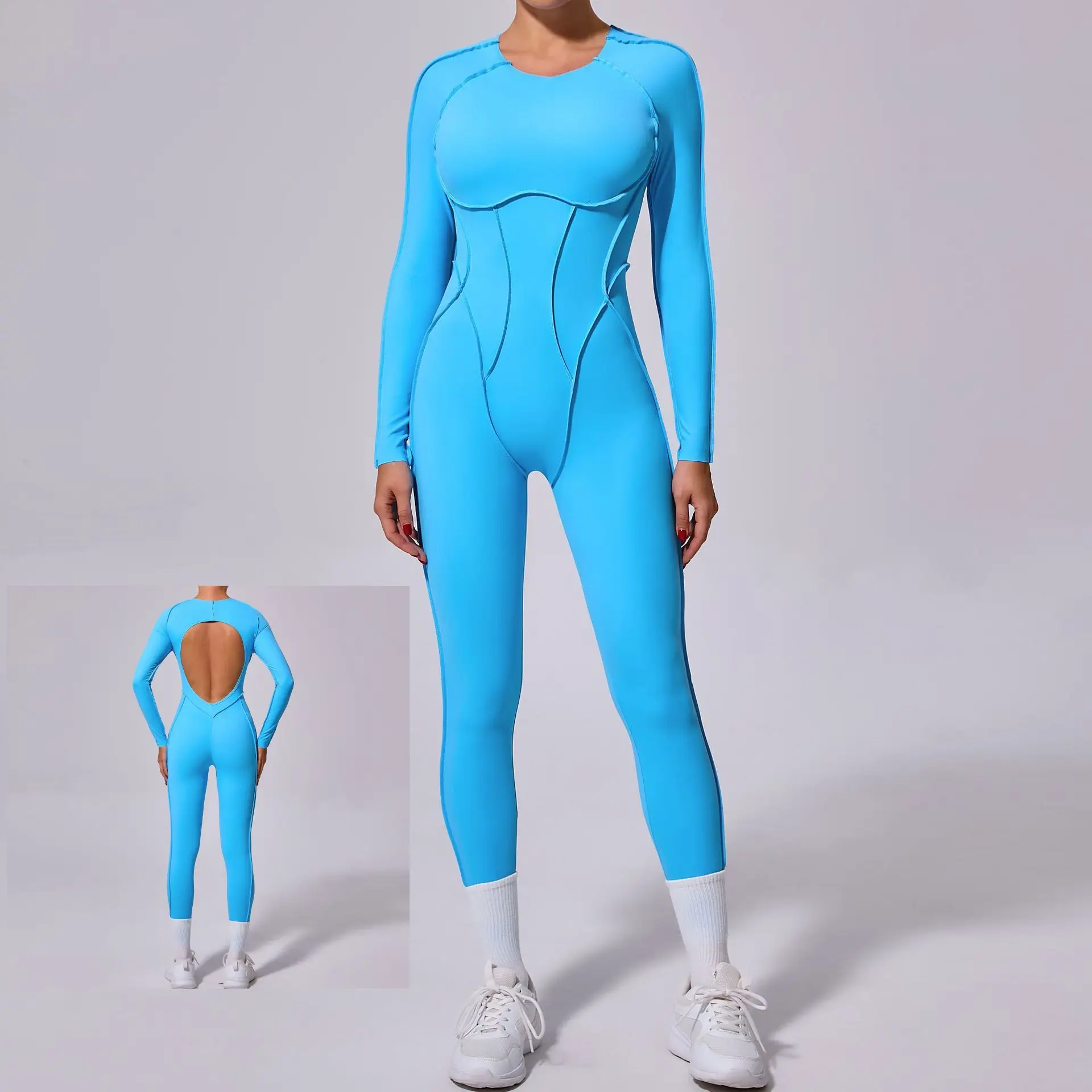 Flame Gym Jumpsuit Long Sleeves