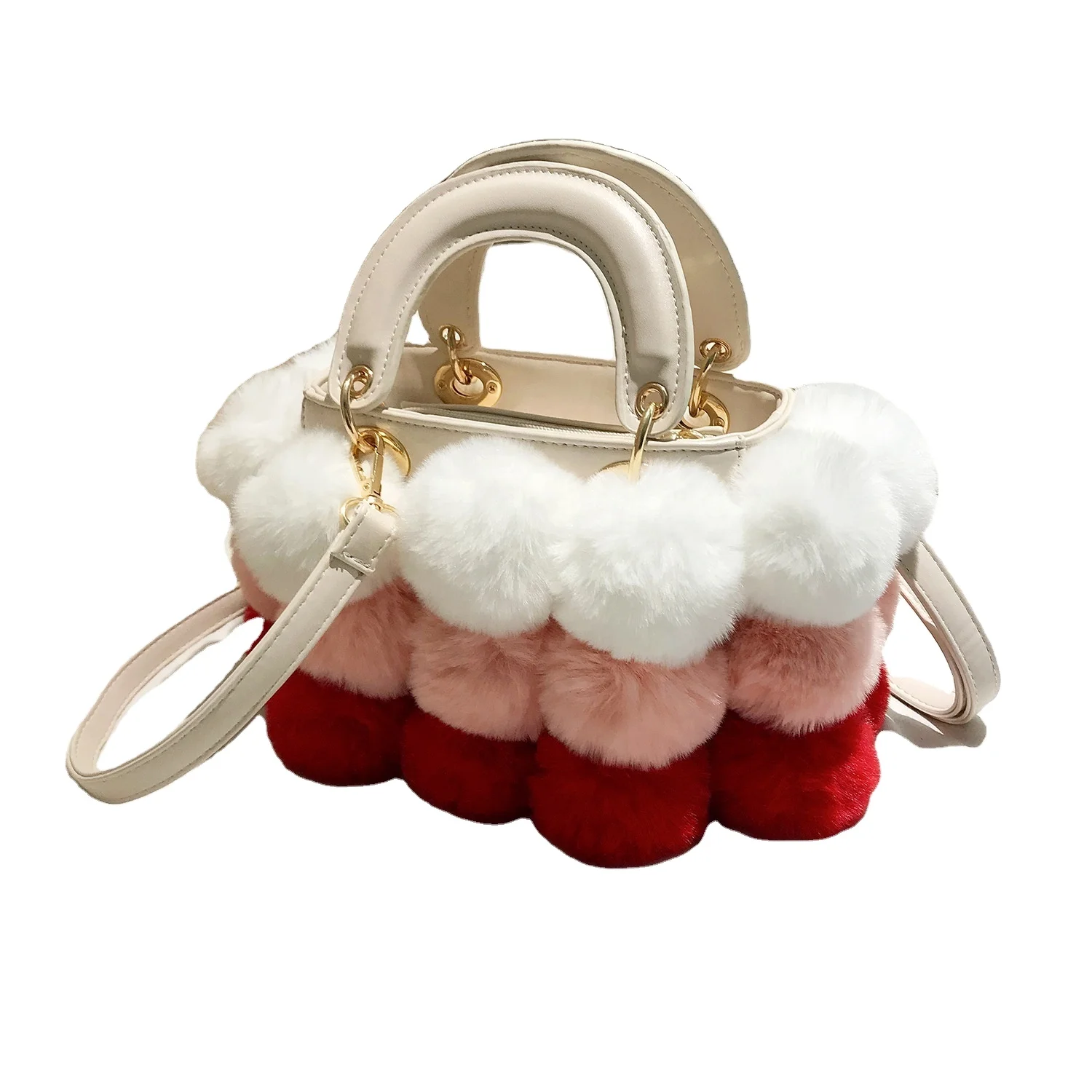 

Web celebrity fur ball purses new autumn winter crossbody handbags women hand bags