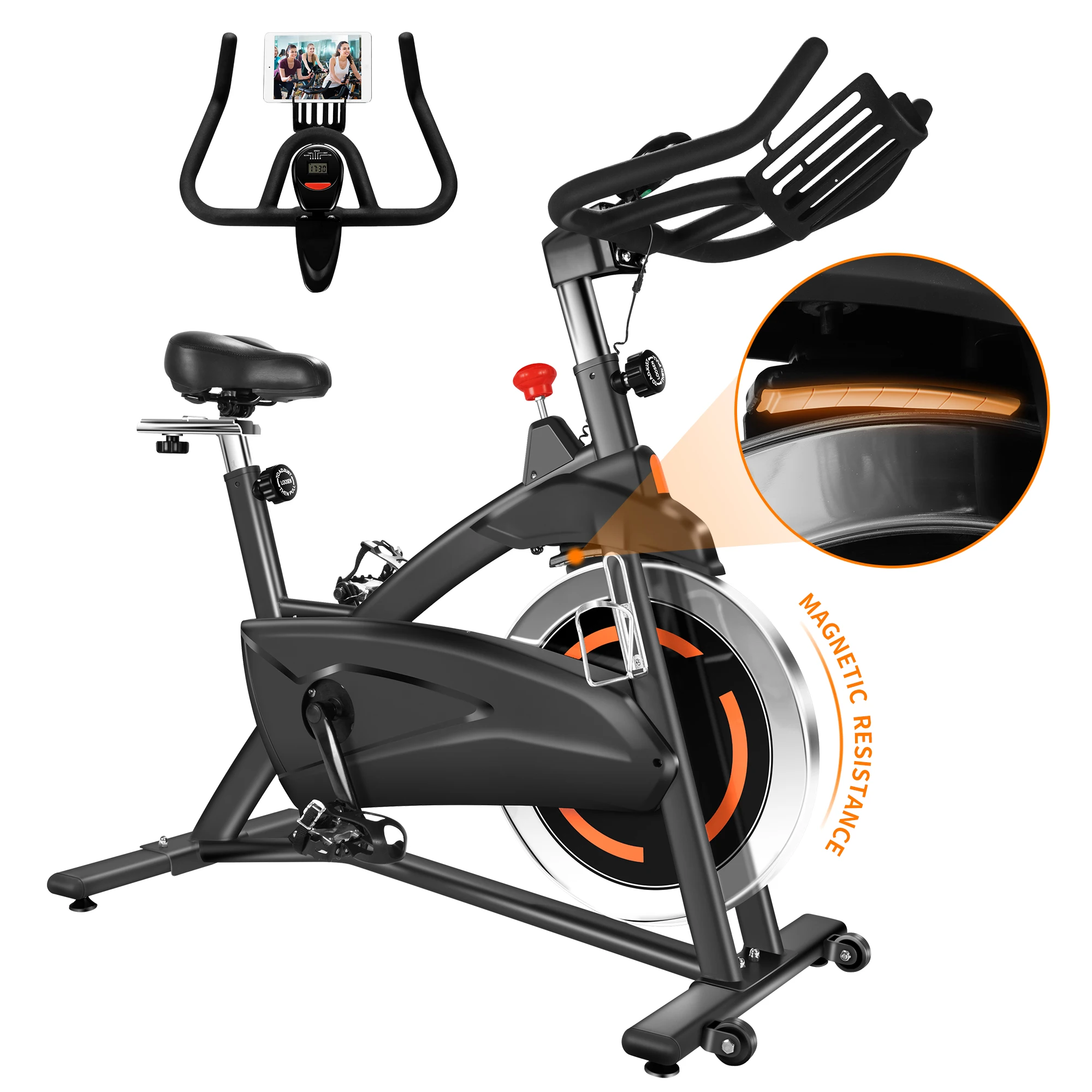 

Factory Sale Gym Bike Indoor Exercise Spin Bike Cardio Fitness Bike Mini Home Use Multi Function Bodybuilding Equipment, Black