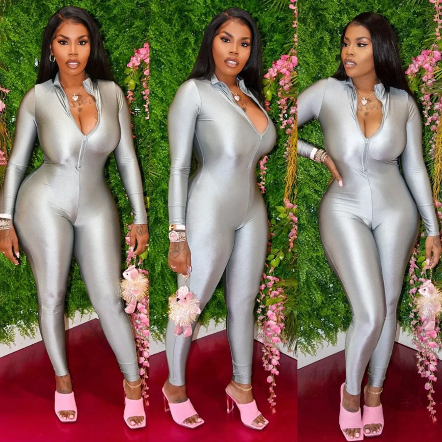 

2021 New Popular Autumn Active Workout Clothes Women Casual Long Sleeve Sports Jumpsuit
