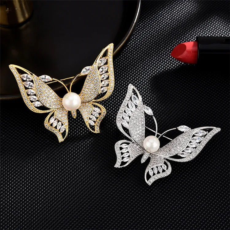 

Atmospheric anti-failure butterfly brooch, high-end corsage clothing with accessories, simple brooch custom-made one drop, Picture