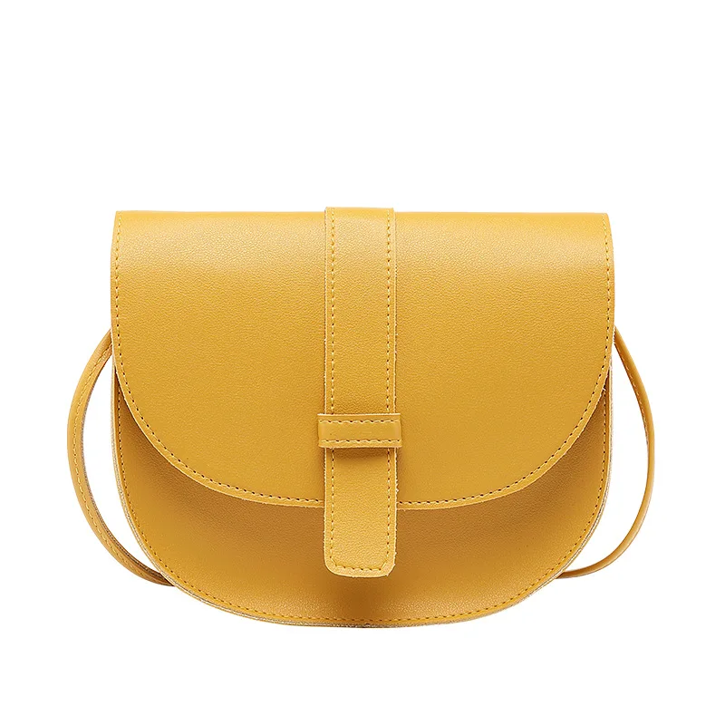 

Solid Color Saddle Bag Shell Female Shoulder Slung Personalized Mobile Phone Bag, As picture