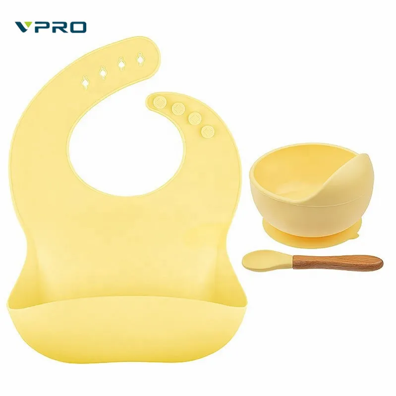 

Custom Free Sample Baby Waterproof Soft Baby Silicone Bib Set