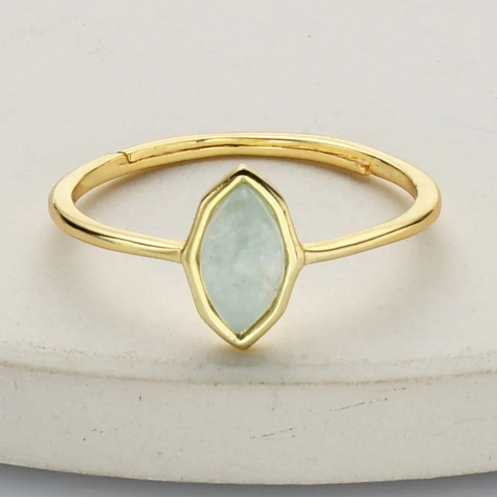 

Whole sale Marquise shape natural Aquamarine ring jewelry s925 sterling silver rings resizable