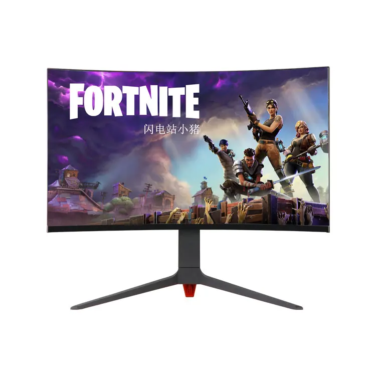 

New Arrival Curved Screen 144hz 1440P Gaming Monitor 24 Inch Free Sync Led Bar Light On Back For Gaming Designer