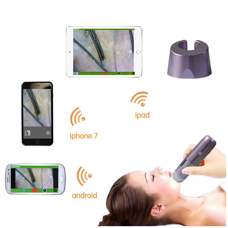 

HD 720P health&beauty care inspection skin hair scalp analysis microscope camera wifi wireless skin detector