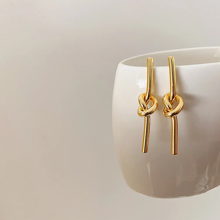 

Vershal Gold Plated Unique Design Knot Earrings Jewelry For Women