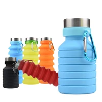 

100% BPA Free And FDA Approved Eco Friendly 550ml PVC Folding Silicone Bottle Collapsible Water Bottle With Custom Logo