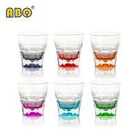 

19YRS Glass Supplier Bar party modern style bottom colored transparent juice water beer whiskey glass