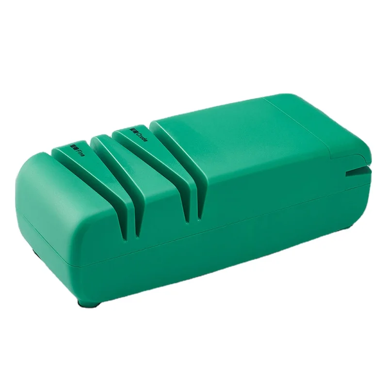 

High efficiency Professional knife sharpener for kitchen Three-stage kitchen knife sharpener, Dark green