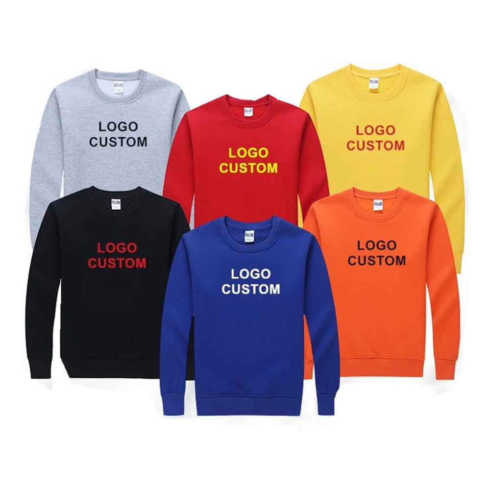 

Custom round neck plain sweatshirt without hood thick men custom pullover hoodie plus size clothes