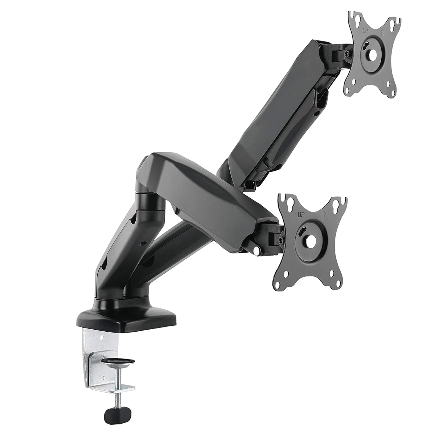 

Dual Monitor mount Arm Stand - Adjustable Spring Monitor Desk Mount Swivel Vesa Bracket with C Clamp, Black