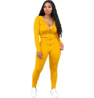 

Women's 2 Piece Tracksuit Set Jumpsuits Zipper Hoodie Bodycon Sweatpants Jogger Sets