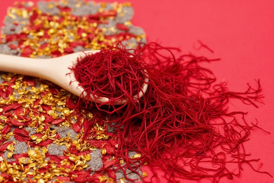 Saffron threads blooming in a cup of warm milk