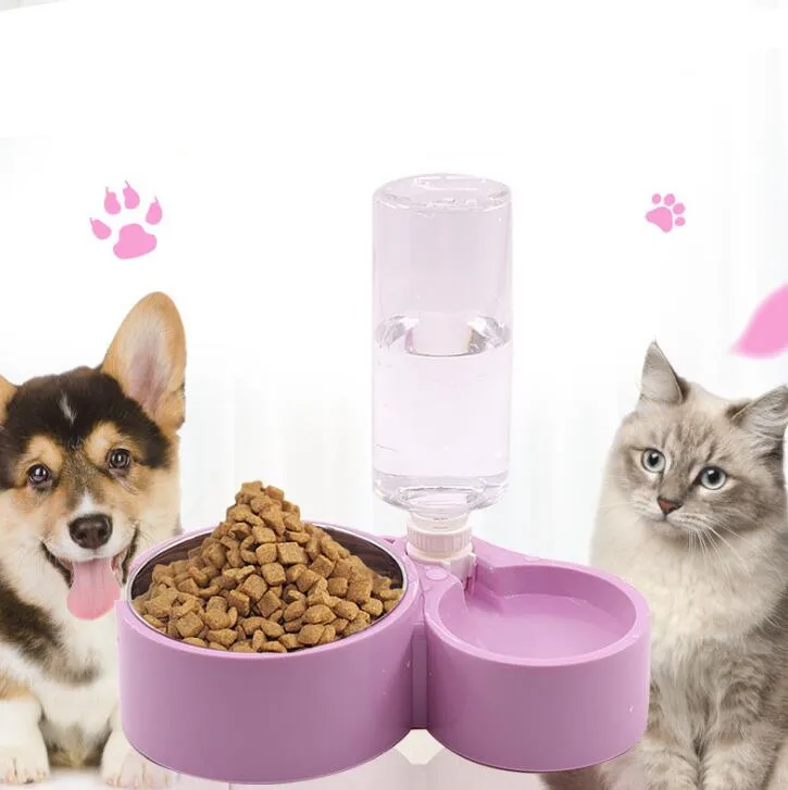 

New Design Pets Food water Bowl Automatic Pet Feeder can hanging, Blue,pink,green