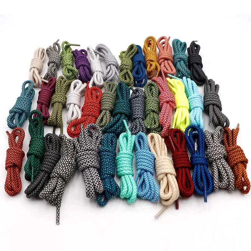 

Weiou Manufacturer Direct Selling High Quality And Strength Polyester Round Athletic Bootlaces Multi-Color Shoelaces