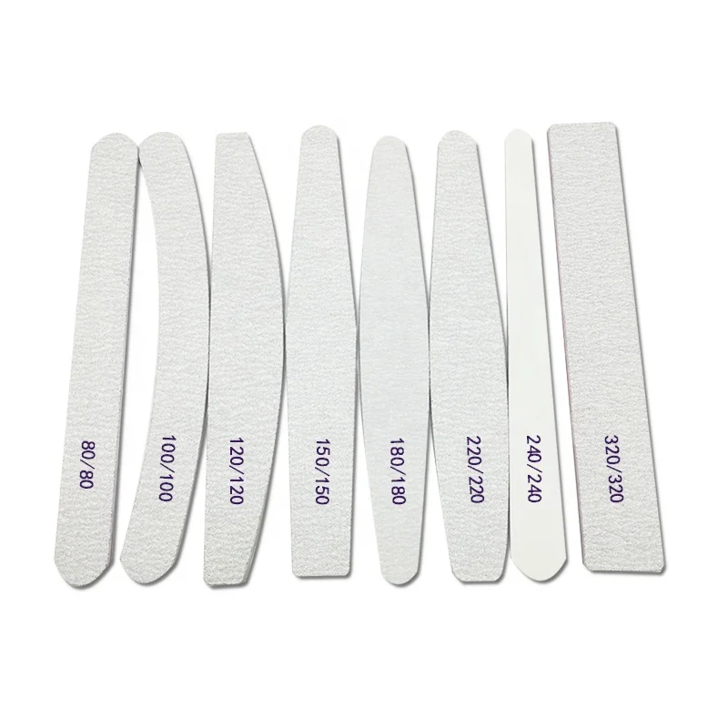 

Junda Nail Supplies Custom Logo Zebra Professional 100 180 Nail File with Logo, Grey