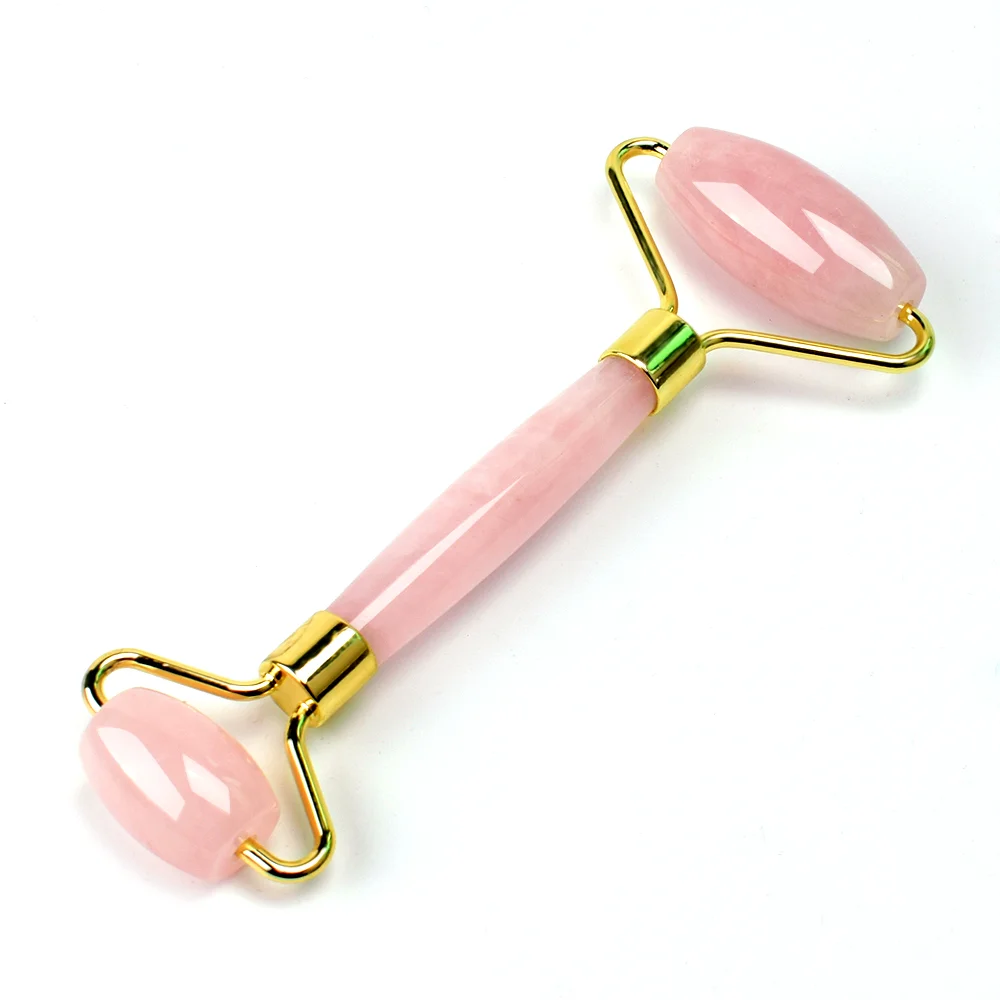 

hot selling wholesale Pink quartz jade roller face SPA massager