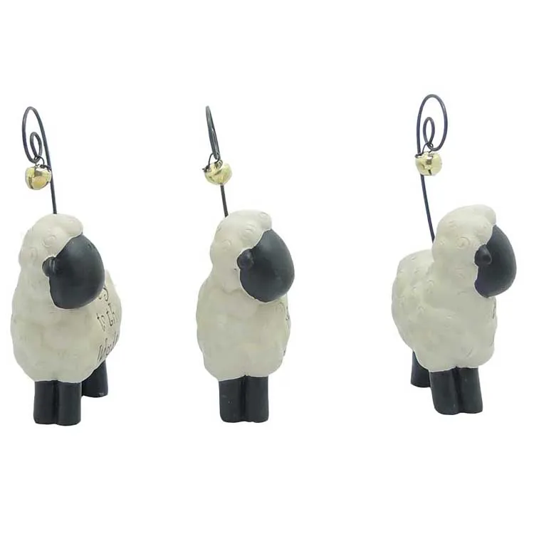 custom resin lovely sheep animal statue decoration name card holder