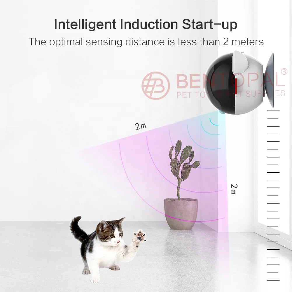 
two modes for optional slow mode and fast mode One-Key Operate induction start-up laser cat toy interactive cat toy 
