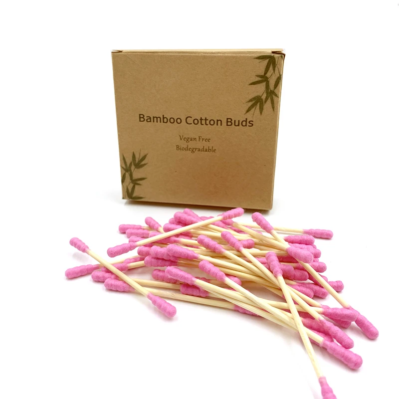 Eco Biodegradable Bamboo Cotton Swabs Compostable Wooden Ear Sticks
