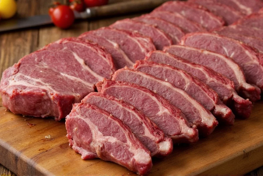Person selecting spare ribs in a grocery store