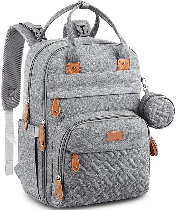 

Hot Selling High Quality Professional Polyester diaper bag baby diaper bags backpack for mothers, Gray orcunstomized