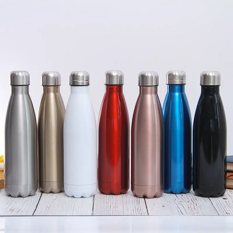 750ml Eco-Friendly double wall stainless steel insulated cola shape vacuum thermal sports chilly water bottle keep cold 24hrs