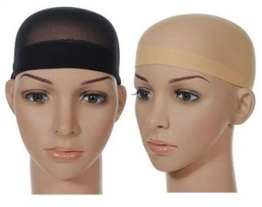 

low cost spandex brown delux nude stocking wigcap, half wigcap for wig make, Different colors for your choice