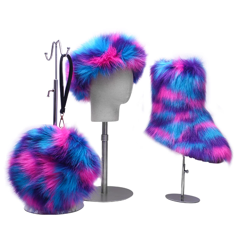 

wholesale women's platform knee high winter furry snow boots for women