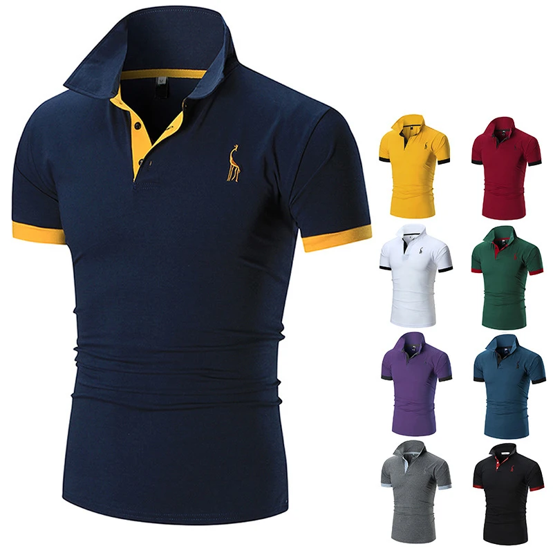 

Hot Selling Design Custom Logo Polyester Solid Color Uniform Golf Polo Camiseta Polo Shirt For Men, Picture shows