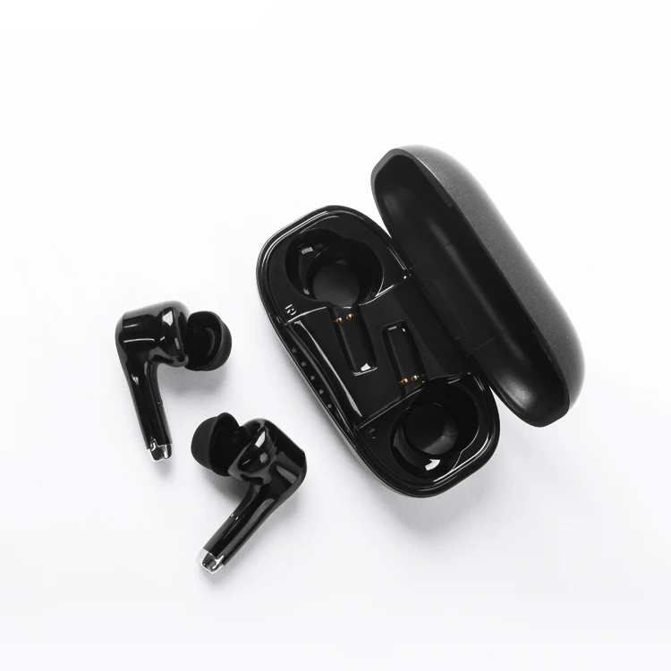

ANC earbuds active noise cancelling Large capacity charging box single ear switch earphone for mobile phone, Black white
